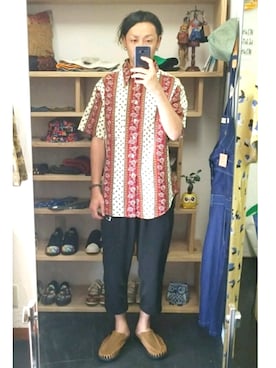 「masterkey（マスターキー）のアイテム（パンツ）」を使った、yusuke さん（メンズ・170cm）の夏コーディネート