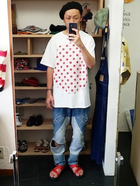 「アイテム（Tシャツ/カットソー、その他）」を使った、yusuke さん（メンズ・170cm）の夏コーディネート