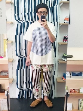 「STORES.jp（ストアーズドットジェーピー）のアイテム」を使った、yusuke さん（メンズ・170cm）の夏コーディネート