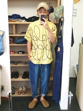 「STORES.jp（ストアーズドットジェーピー）のアイテム（シャツ/ブラウス）」を使った、yusuke さん（メンズ・170cm）の夏コーディネート