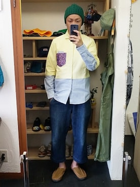 「STORES.jp（ストアーズドットジェーピー）のアイテム（シャツ/ブラウス）」を使った、yusuke さん（メンズ・170cm）の秋コーディネート