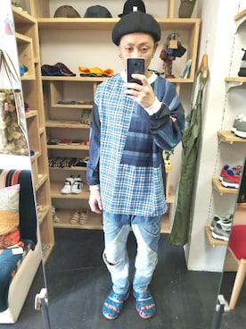 「masterkey（マスターキー）のアイテム（パンツ）」を使った、yusuke さん（メンズ・170cm）の秋コーディネート