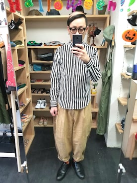 「STORES.jp（ストアーズドットジェーピー）のアイテム（シャツ/ブラウス）」を使った、yusuke さん（メンズ・170cm）の秋コーディネート
