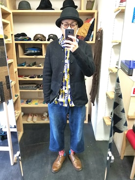 「STORES.jp（ストアーズドットジェーピー）のアイテム（シャツ/ブラウス）」を使った、yusuke さん（メンズ・170cm）の秋コーディネート