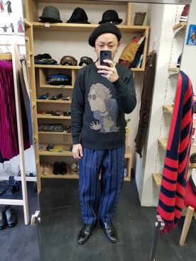 「masterkey（マスターキー）のアイテム（パンツ）」を使った、yusuke さん（メンズ・170cm）の冬コーディネート