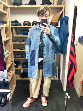 「masterkey（マスターキー）のアイテム（パンツ）」を使った、yusuke さん（メンズ・170cm）の冬コーディネート