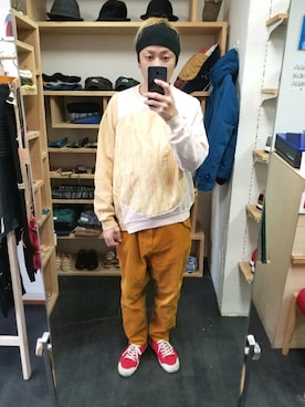 「アイテム（スウェット、その他）」を使った、yusuke さん（メンズ・170cm）の冬コーディネート