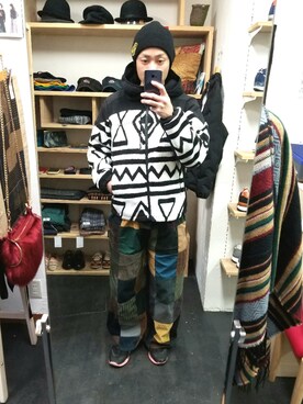 「go slow caravan（ゴースローキャラバン）のアイテム（その他アウター）」を使った、yusuke さん（メンズ・170cm）の冬コーディネート
