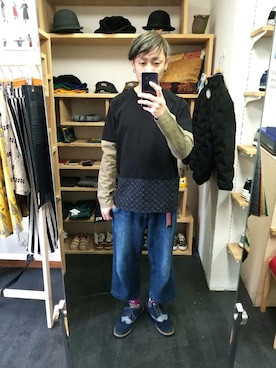「masterkey（マスターキー）のアイテム（パンツ）」を使った、yusuke さん（メンズ・170cm）の冬コーディネート