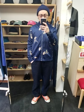 「masterkey（マスターキー）のアイテム（パンツ）」を使った、yusuke さん（メンズ・170cm）の冬コーディネート