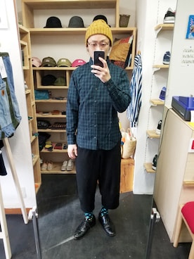 「STORES.jp（ストアーズドットジェーピー）のアイテム（シャツ/ブラウス）」を使った、yusuke さん（メンズ・170cm）の春コーディネート