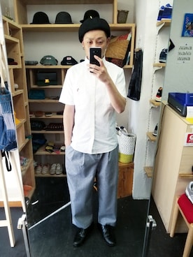 「STORES.jp（ストアーズドットジェーピー）のアイテム（シャツ/ブラウス）」を使った、yusuke さん（メンズ・170cm）の春コーディネート