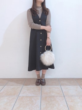 「テチチ(Te chichi)」｜「アイテム（ジャンパースカート）」を使った、ゆきこさん（レディース・164cm）の秋コーディネート