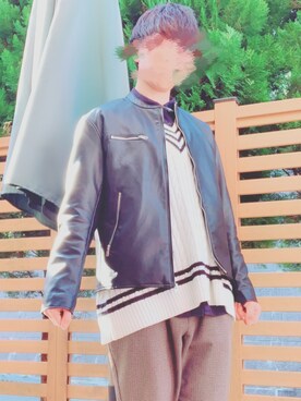 「WEGO（ウィゴー）のアイテム（ライダースジャケット）」を使った、shoheiさん（メンズ・170cm）の春コーディネート