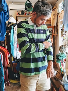 「ラガーシャツ」｜ataco garageさん（メンズ・173cm）の夏コーディネート