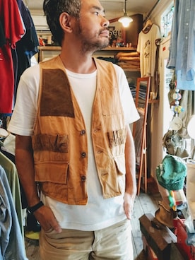 「アイテム（ベスト）」を使った、ataco garageさん（メンズ・173cm・30代）の秋コーディネート