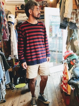 「ボーダーTシャツ」｜ataco garageさん（メンズ・173cm）の秋コーディネート