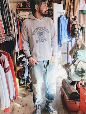 「チャンピオン パーカー」｜ataco garageさん（メンズ・173cm）の秋コーディネート