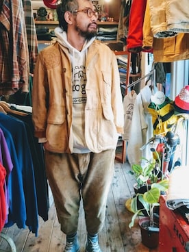 「アイテム（カバーオール）」を使った、ataco garageさん（メンズ・173cm・30代）の冬コーディネート