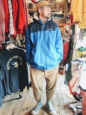 「アイテム（ナイロンジャケット）」を使った、ataco garageさん（メンズ・173cm・30代）の春コーディネート