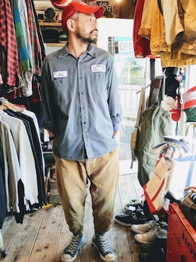 「L.L.Bean（エルエルビーン）のアイテム（パンツ）」を使った、ataco garageさん（メンズ・173cm）の春コーディネート