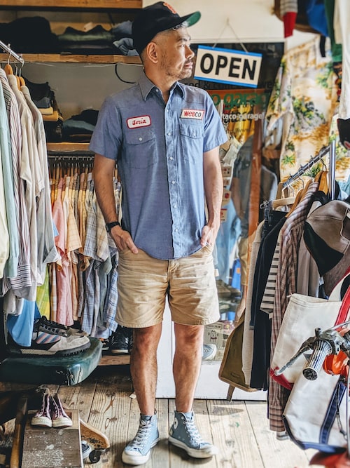 Ataco Garage 古着屋ataco Garage Red Kapのシャツ ブラウスを使ったコーディネート Wear