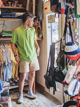 「アイテム（ポロシャツ）」を使った、ataco garageさん（メンズ・173cm・40代）の夏コーディネート