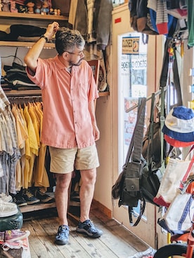 「シルクシャツ」｜ataco garageさん（メンズ・173cm）の夏コーディネート