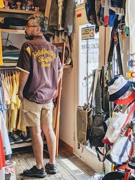 「HILTON（ヒルトン）のアイテム」を使った、ataco garageさん（メンズ・173cm）の夏コーディネート