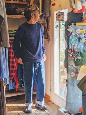 「Hanes」｜「アイテム（スウェット）」を使った、ataco garageさん（メンズ・173cm）の秋コーディネート
