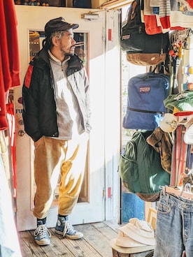 「northface」｜「アイテム（ナイロンジャケット）」を使った、ataco garageさん（メンズ・173cm）の冬コーディネート