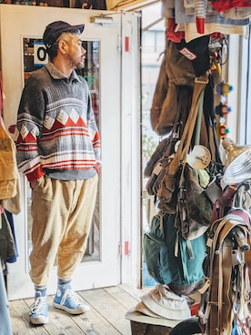 「L.L.Bean（エルエルビーン）のアイテム（パンツ）」を使った、ataco garageさん（メンズ・173cm）の春コーディネート