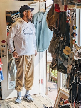 「カレッジ」｜ataco garageさん（メンズ・173cm）の春コーディネート