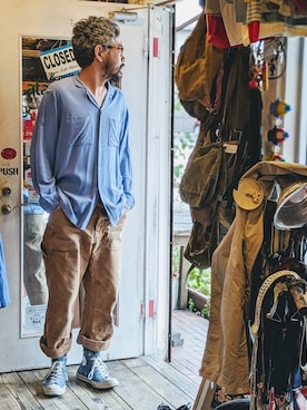 「レーヨンシャツ」｜ataco garageさん（メンズ・173cm）の春コーディネート