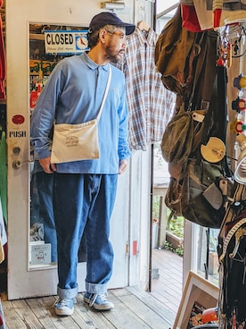 「アイテム（ポロシャツ）」を使った、ataco garageさん（メンズ・173cm・40代）の春コーディネート