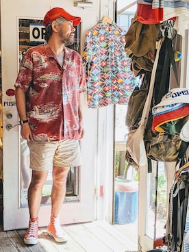 「開襟シャツ」｜ataco garageさん（メンズ・173cm）の夏コーディネート