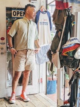「コンバース」｜ataco garageさん（メンズ・173cm・40代）の夏コーディネート