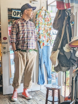 「コンバース」｜ataco garageさん（メンズ・173cm・40代）の夏コーディネート