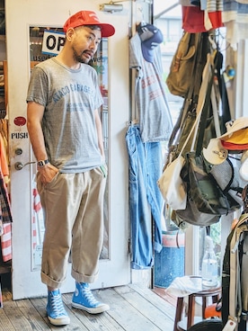 「コンバース」｜ataco garageさん（メンズ・173cm・40代）の夏コーディネート