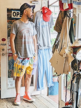 「コンバース」｜ataco garageさん（メンズ・173cm・40代）の夏コーディネート