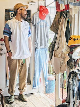 「アイテム（ポロシャツ）」を使った、ataco garageさん（メンズ・173cm・40代）の夏コーディネート