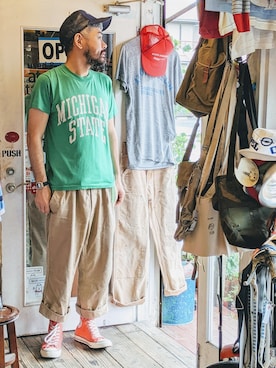 「SCREEN STARS（スクリーンスターズ）のアイテム」を使った、ataco garageさん（メンズ・173cm）の夏コーディネート