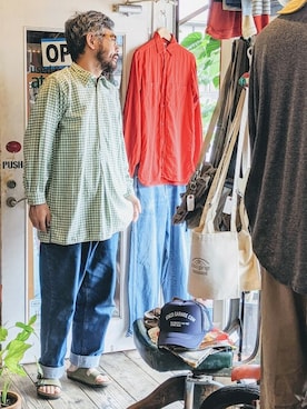 「グランパシャツ」｜ataco garageさん（メンズ・173cm）の秋コーディネート