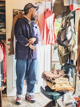 「NIKE」｜「アイテム（その他アウター）」を使った、ataco garageさん（メンズ・173cm）の秋コーディネート