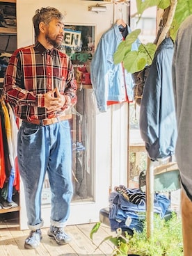 「--（--）のアイテム」を使った、ataco garageさん（メンズ・173cm）の春コーディネート