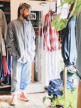 「Eddie Bauer（エディーバウアー）のアイテム」を使った、ataco garageさん（メンズ・173cm）の春コーディネート