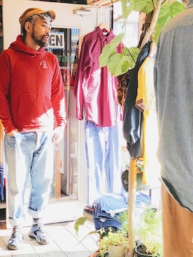 「DISCUS ATHLETIC（ディスカス　アスレチック）のアイテム」を使った、ataco garageさん（メンズ・173cm）の春コーディネート