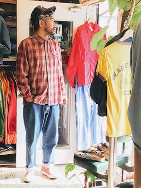 「--（--）のアイテム」を使った、ataco garageさん（メンズ・173cm）の春コーディネート