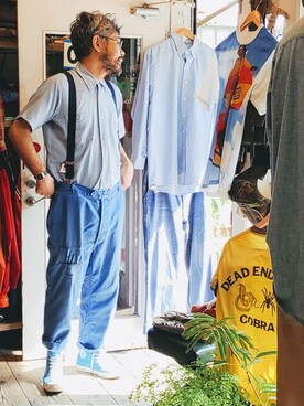 「--（--）のアイテム（パンツ）」を使った、ataco garageさん（メンズ・173cm）の春コーディネート