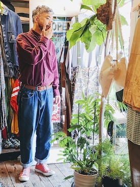 「Eddie Bauer（エディーバウアー）のアイテム（トップス）」を使った、ataco garageさん（メンズ・173cm）の秋コーディネート